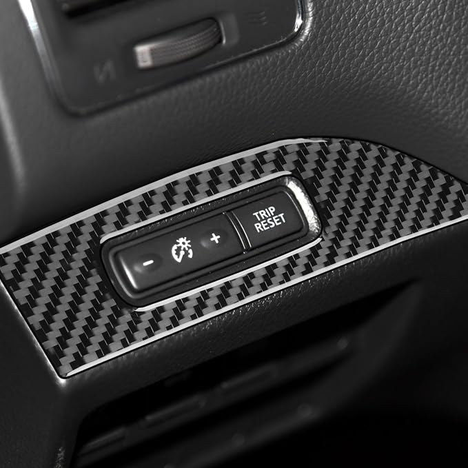 Soft Real Carbon Fiber Compatible with Nissan Altima 2013 2014 2015 2016 2017 2018 Interior Accessories Central Control Mileage Reset Button Frame Sticker