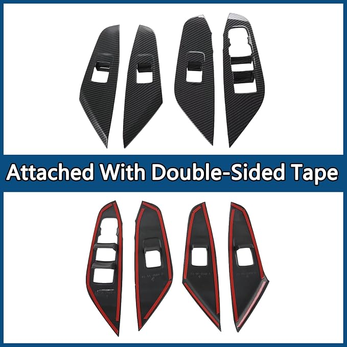 Auto Window Lift Switch Panel Cover Anti Scratch Window Control Switch Trim Interior Decoration Accessories Kit Imitation Carbon Fiber Pattern ABS Material for Chevrolet Trax 2023-2025