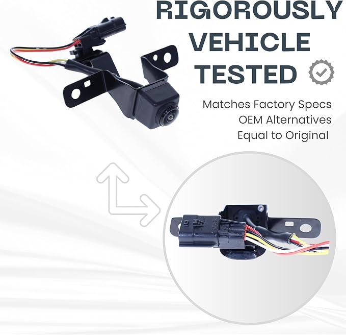Front View Backup Camera Replaces for 2017-2020 Nissan Rogue | 2017-2019 Nissan Rogue Hybrid OE Part # 284F16FL1A, 284F16FL0A, 284F1-6FL1A, 284F1-6FL0A