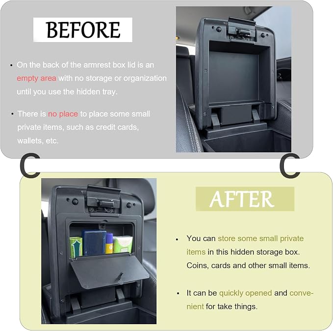 JDMCAR Center Console Organizer and One-Touch Hidden Storage Box Compatible with 2024 2025 Toyota Tacoma and 2025 4Runner Accessories