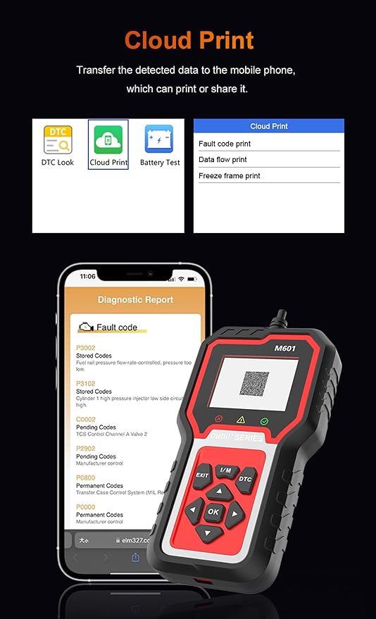 M601 Fit for BMW OBD2 Scanner, Multi-System OBDII Diagnostic Scan Tool and Code Reader with Reset, Enhanced Diagnose Check Engine, Transmission, ABS, SRS, BODY, Chasis, Speaker System & More