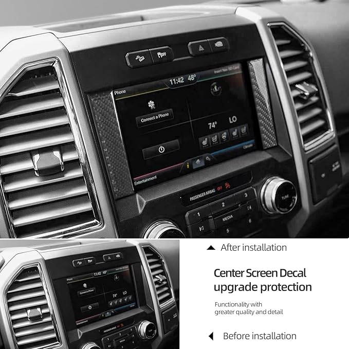 BETTERHUMZ Air Conditioning CD Control Panel Display Screen Outlet Trim Compatible with Ford F150 Raptor 2015-2020 Carbon Fiber