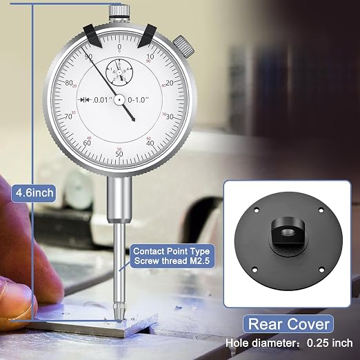 HDLNKAK 2 Pack Dial Indicator 0-1"/0.001" Dial Indicator