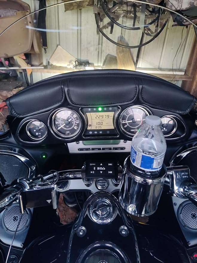 Daniel Smart Motorcycle Windshield Bag for Harley Touring 1996-2013, 3-Pocket Water Resistant Windscreen Bag Compatible with Electra Glide, Street Glide FLHX FLH, Trike Models