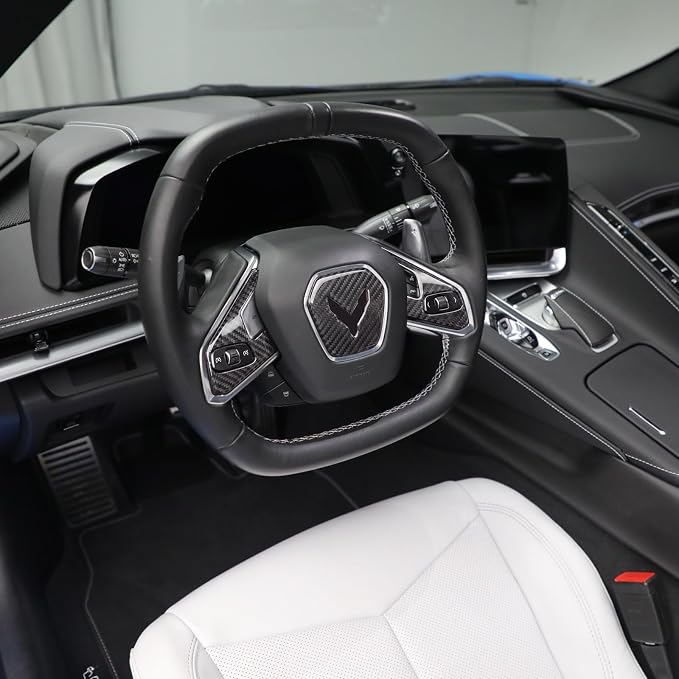 Real Carbon Fiber Trim Decoration for Corvette C8 2020-2026 | 3K twill weave, high luster, decor sticker, fade & scratch resistant, self-adhesive tape, mods parts, 1-year warranty