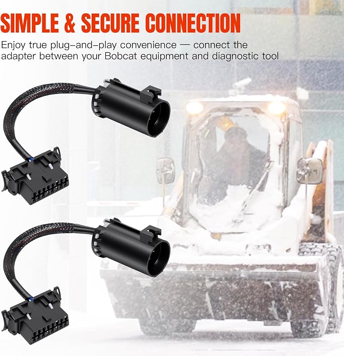 OBD2 Diagnostic Adapter Connection Harness Compatible for Bobcat Service Analyzer v90, OBD2 Diagnostic Connector Tool - Black 2PCS