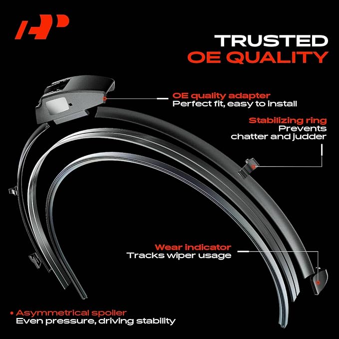 A-Premium 26"/18"/11" Windshield Wiper Blades Compatible with Hyundai Santa Fe 2024 - Front Rear Wipers Blade Set for Hook/FR_2V Arm Connector, with Wear Indicator & Towel (Pack of 3)