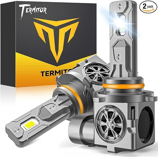 Termitor 9005/HB3 Headlight Bulbs, 80,000LM 6500K Cool White 12X Brighter, True 1:1 Size, IP68 Waterproof, Quick Plug & Play Installation, 99% Vehicle Compatibility, Pack of 2