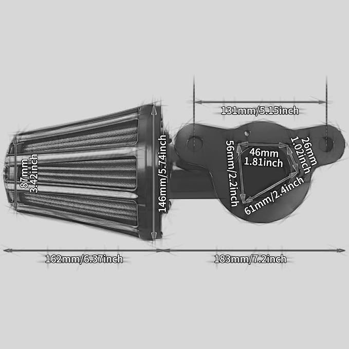 Air Cleaner Filter 90° Forward-Facing Intake Kit CNC Fit for Harley Touring Softail Dyna Sportster XL (Black Housing Grey Element, A For Sportster XL 04-22)