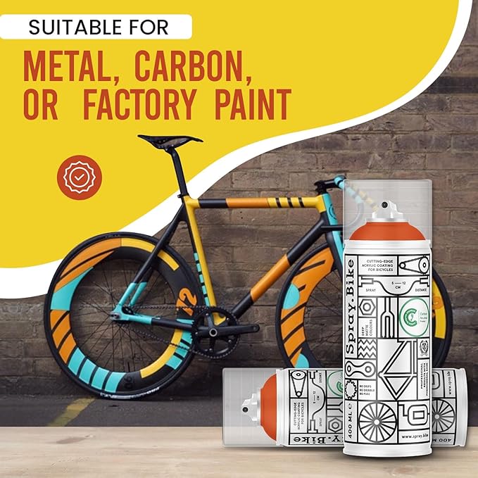 Spray.Bike Spray Paint | Designed Mainly for Bicycles | Multi-Use Acrylic Spray Paint for Metal, Plastic | High Coverage Bike Paint, 400ml, Mustang