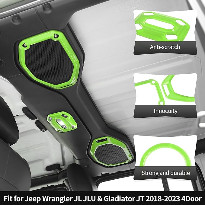 23PCS Full Set Interior Decor Trim Kits Fit for 2018-2023 Jeep Wrangler JL JLU & Gladiator JT 4Door Dashboard Cup Holder Headlight Switch Gear Shift Roof Speaker Map Light Inner Door Bowl Trim