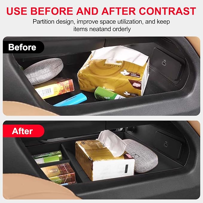 Lower Center Console Organizer Tray Compatible with New 2025-2026 L@nd Rover Defender 90/110/130, Silicone Console Storage Box Insert Secondary Tray for Defender 2025 Accessories