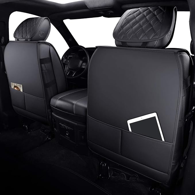 Aierxuan Dodge Ram Car Seat Covers Custom Fit 2009-2026 1500, 2010-2026 2500/3500 Laramie Big Horn Longhorn Crew Quad Regular Cab Waterproof Leather Truck Pickup Cushions(Full Set/Black)