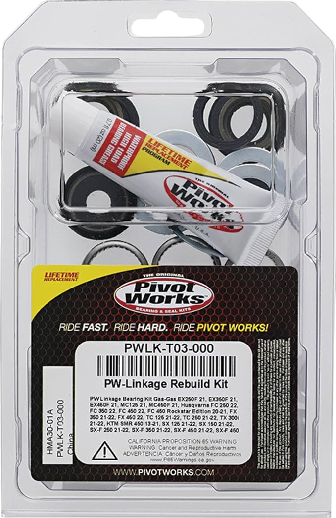 Pivot Works PWLK-T03-000 PW Linkage Bearing Kit Compatible With/Replacement For Gas-Gas EX250F 2021-2022, EX350F 2021-2022, EX450F 2021-2022, MC125 2021-2022, Husqvarna FC 250 2022, FC 350 2022
