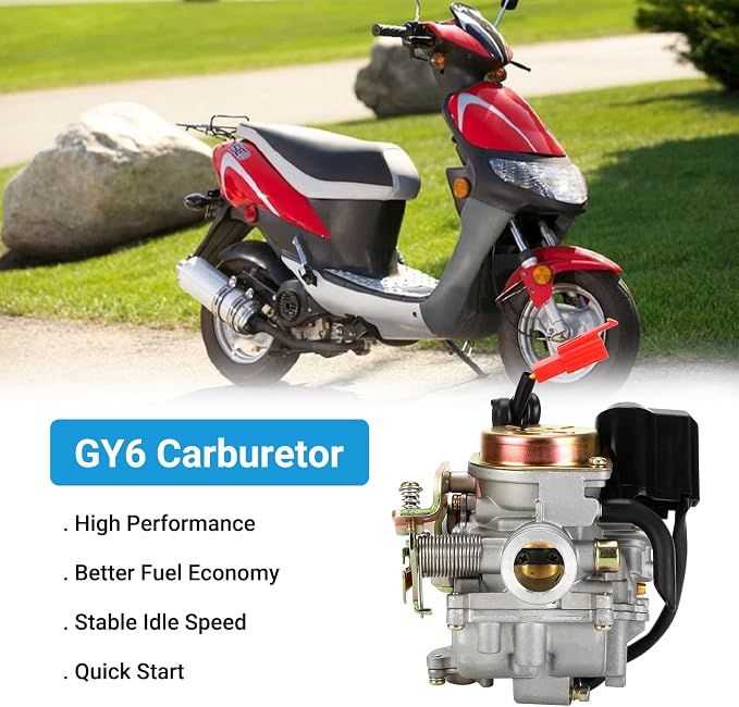 EOPOAYI GY6 50cc Carburetor for Tao tao 50cc 49cc ATM50 Pony VIP Scooter Chinese 4-Stroke Engine Moped, PD18J 139QMB Carb for CY50 Thunder Roketa Jonway Lance Parts with Intake Manifold