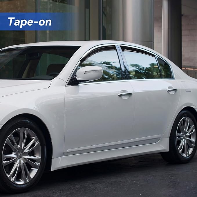 Window Visors Rain Guards for 2009-2014 Hyundai Genesis Sedan, Out-Channel Window Vent Wind Deflectors Visors Shades for 09-14 Hyundai Genesis