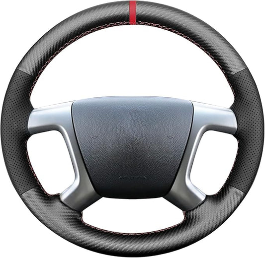 Loncky Leather Steering Wheel Cover for Chevrolet 2008-2013 Silverado 1500 /Silverado 2500 3500/2007-2014 Tahoe/2007-2014 Suburban 1500/2007-2013 Avalanche 1500/2009-2015 Traverse/Express