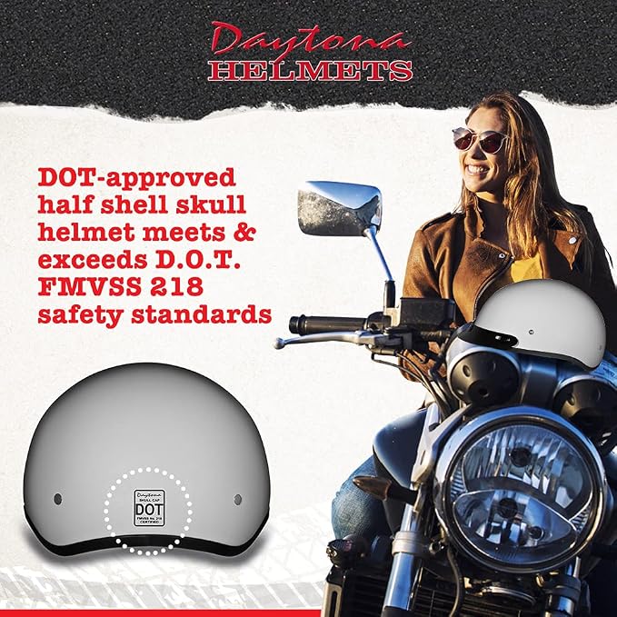 Motorcycle Helmet Half Skull Cap - Lightweight & Stylish DOT Approved Helmets for Adults - Perfect for Men and Women Riders - Comfortable & Secure Fit- Stylish Protection for Everyday Riding
