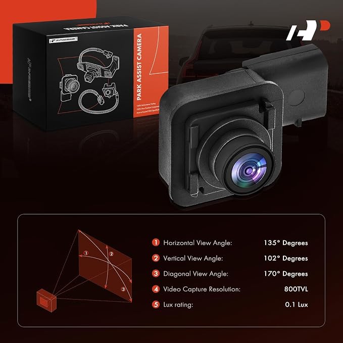 A-Premium Park Assist Camera Rear View Backup Reverse Camera Compatible with Select Lincoln Models - 2016 2017 2018 MKX - Replace# F2GZ19G490C