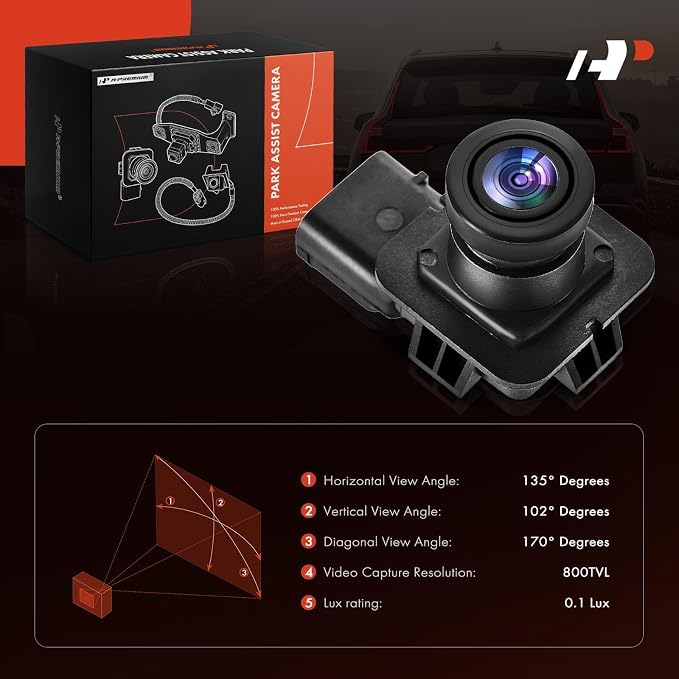 A-Premium Park Assist Camera Rear View Backup Reverse Camera Compatible with Select Ford Models - 2015 2016 2017 Expedition Sport Utility - Replace# FL1Z19G490A