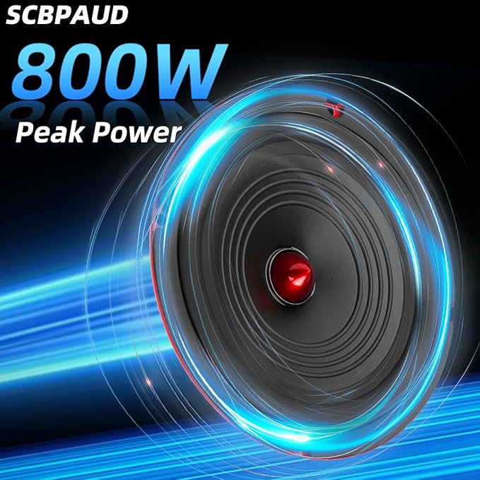 2026 Upgrade 6.5" Car Speakers 800W Peak Power - High-Performance Cone Woofers Bullet Head Design for Clear Bass & Stereo Sound - Suitable for Cars, Trucks, SUV, Home Theater, DIY(2-Pack)
