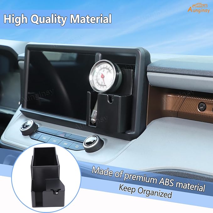 Aunginsy Center Console Dashboard Storage Box Compatible with Ford Maverick 2022 2023 2024 Multimedia Display Right Side Panel Drawer Organizer Tray Navigation Screen Side Cubby Insert ABS Accessories