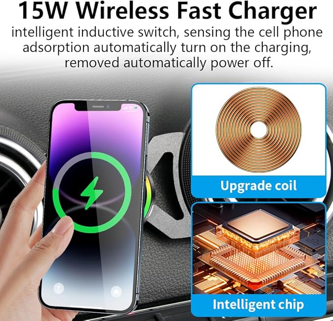 Car Magnetic Phone Mount for Audi A3 S3 RS3 2014 2015 2016 2017 2018 2019 2020 Auto Interior Accessories Best Cellphone Holder Fast 15W Wireless Charger Cell Phones Charging Screen Stand