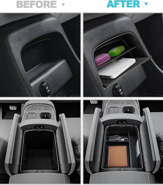 CDEFG 2Pcs for 2026 Hyundai Palisade Center Console Organizer Trays | for 2026 Hyundai Palisade Accessories, Middle Console & Armrest Storage Box, Only for 7-Seater Split Armrest