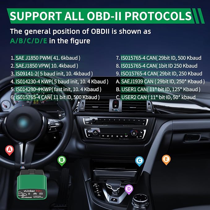 VGATE vLinker FD+ OBDII Scanner OBD2 Bluetooth Automotive Scanner Diagnostic Tool for iOS, Android & Windows, Code Reader and Reset for Car Truck Check Engine Code Read and Clear & Scan Tools