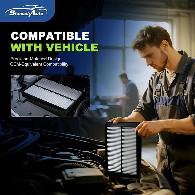 Engine&Cabin Air Filter for Rogue 2.5L(2014-20), Rogue 2.0L Hybrid(2017-19), Rogue Sport 2.0L(2017-22), Qashqai 2.0L(2017-23) Air filter Replacement CF11854 CA11858 Automotive Accessories
