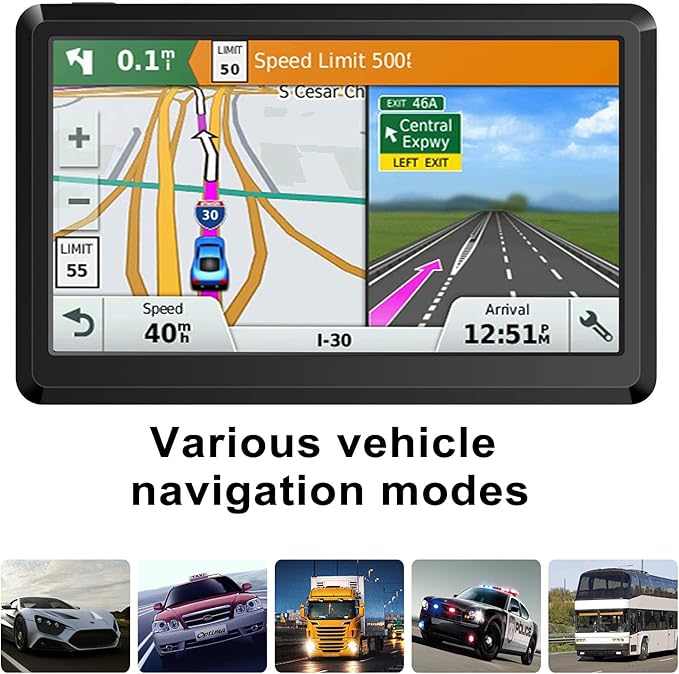 GPS Navigation for car Truck & RV & Car, Driver Alerts, Turn-by-Turn Directions,Car GPS Navigation 2026 Map and Free Update Map