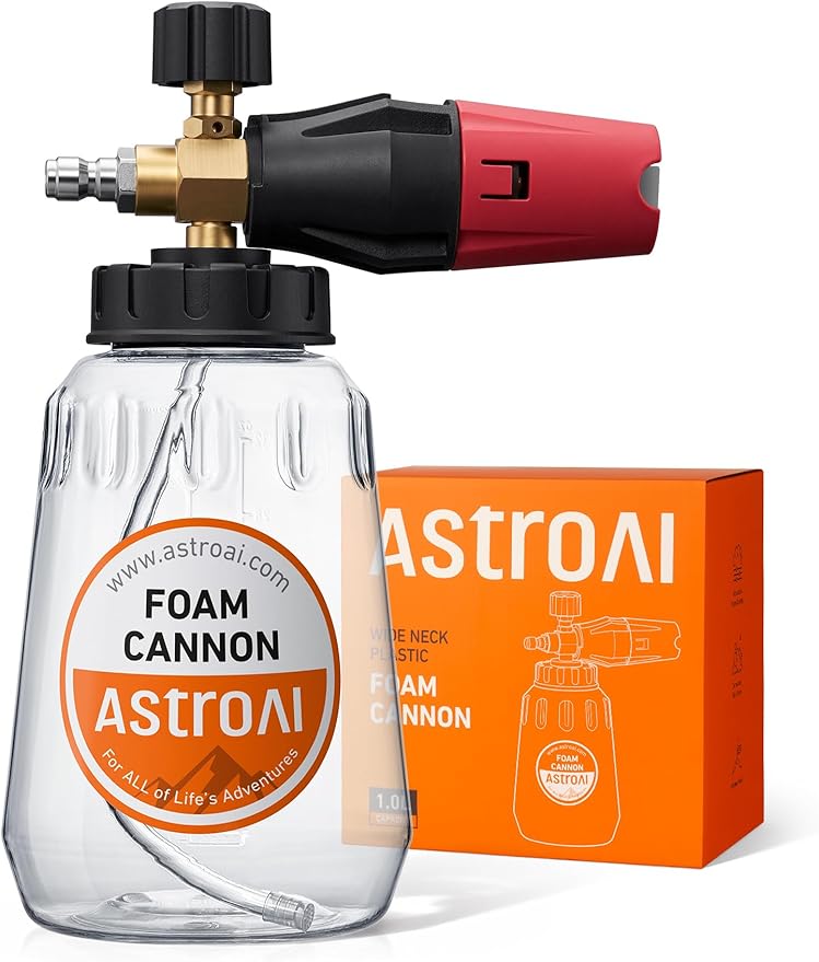 AstoAI Foam Cannon for Pressure Washer and Pressure Washer Spray Nozzle Tips 5-Pack