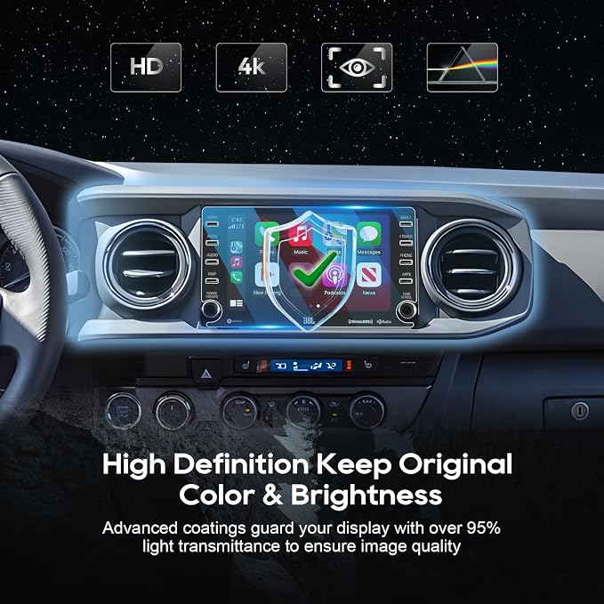 LFOTPP 2019-2021 Corolla Cross Car Navigation Screen Protector for 2019-2022 2023 RAV4 Corolla CHR Tacoma Hatchback 8-Inch Glass 2019-2023 RAV4 C-HR Infotainment Screen Protector Center Touch (8-Inch)
