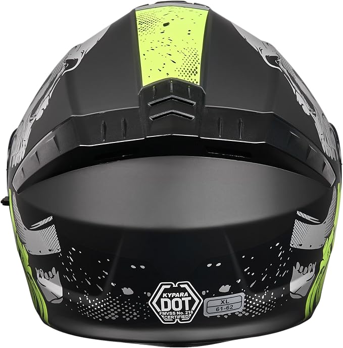 KYPARA Motorcycle Dual Visor Flip up Modular Full Face Helmet with DOT Certification of Impressionism