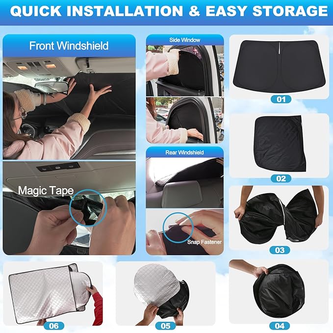 XCBYT 2015-2020 f 150 Window Shades Full Car Window Covers with 6 Layers Thickened 100% Sun UV Blackout Car Privacy Curtains for Breastfeeding Napping Dressing Camping 6 Pack
