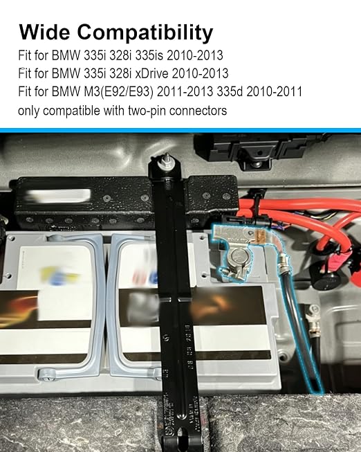 Intelligent Battery Sensor Replace 010562911 601-006 Fits for BMW 325i 328i 335i 335is 335d M3 2006-2013 Only Compatible with Two-Pin Connectors
