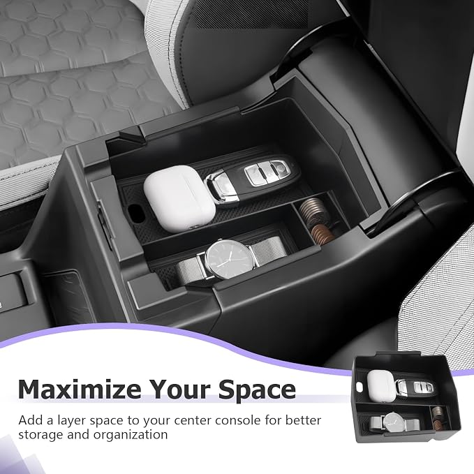 LUWU for 2025 2026 Subaru Forester Accessories for 2025 2026 Forester Base/Sport/Limited Armrest Console Secondary Storage Box Insert Tray ABS Material Black (Not for 2026 Touring/Wilderness/Premium)