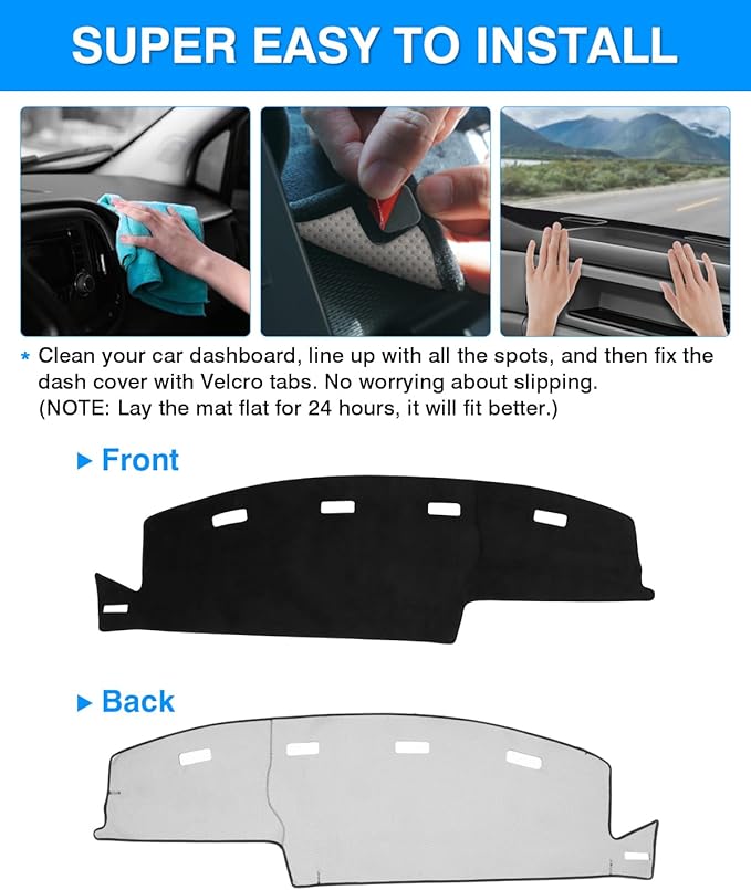 Autorder Dashboard Cover Mat for 1994-1997 Dodge Ram 1500 2500 3500 Accessories Dash Cover Flannel Dash Mat Sunshade Glare UV Rays Protector
