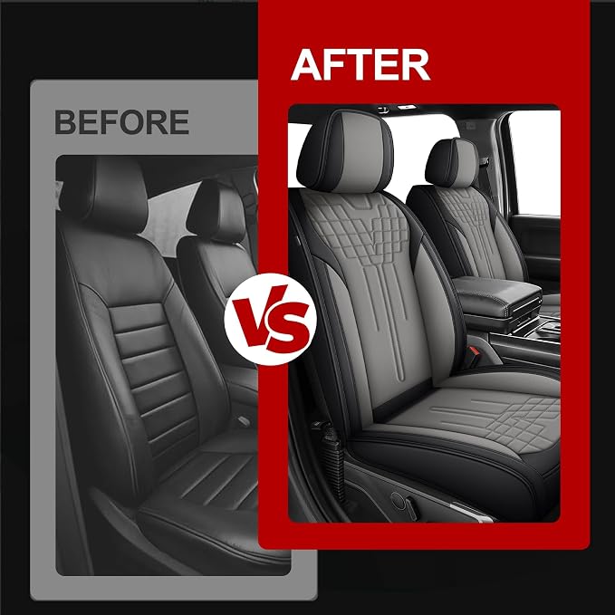 for Ford 2025 2026 F150 Seat Covers 2009-2026 F250 F350 F450 2017-2026 | Premium Handmade Leather Waterproof Fits Not Only SuperCrew Lightning King Ranch Platinum Tremor SVT Raptor