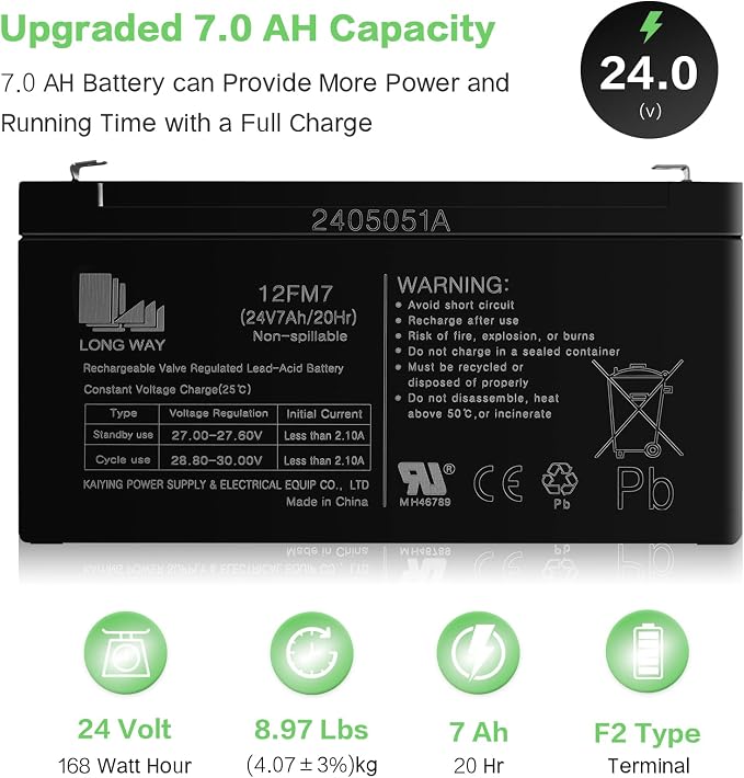 OTTARO 24V 7AH Battery for Ride on Car UTV