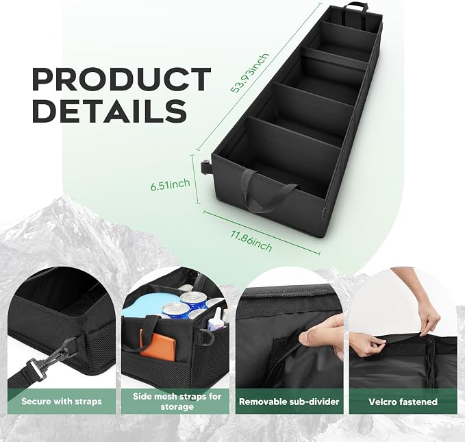 Autorder Under Seat Storage Box Organizer with 3 Detachable Dividers, Compatible with 2015-2026 Ford F150 SuperCrew Cab & Crew Cab, Fits 2017-2024 F250 F350 F450 F550 Super Duty Underseat Storage