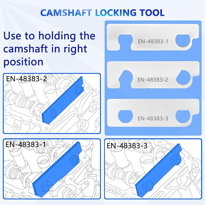 ZKTOOL 6Pcs Camshaft Retaining Aligning Timing Tool Set Compatible with GM Cadillac Buick Chevrolet Pontiac Saab 2.8 2.9 3.0 3.2 3.5 3.6 3.7 4.2 Engine, OEM J-44221 EN-48383 EN-46105 EN-46106 EN-46111
