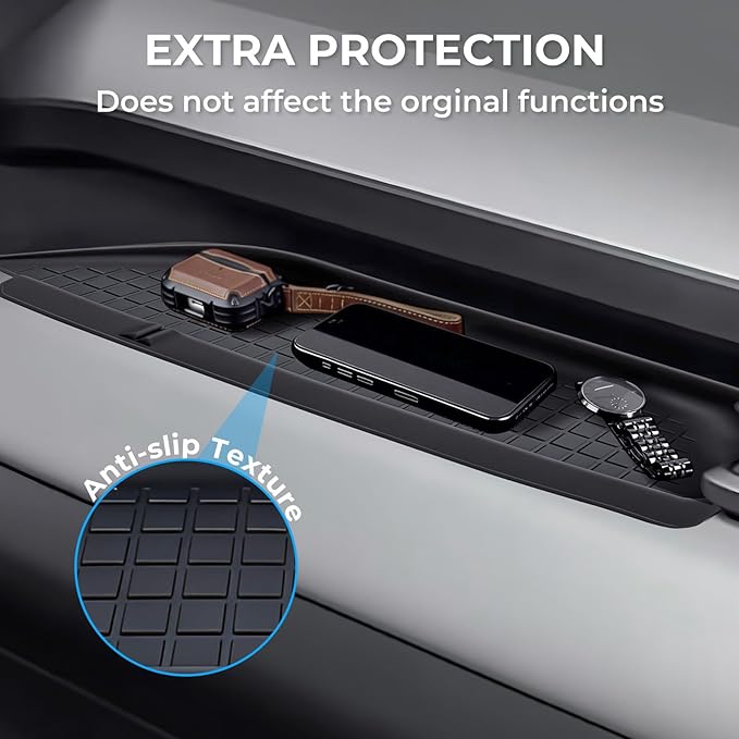 Passenger Storage Organizer Mat for Toyota RAV4 2026, Interior Accessories Center Console Glove Box Organizer Tray Silicone Anti-Slip Passenger Protective Cover Pad for 2026 RAV 4, Black