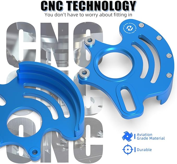 NICECNC Rear Caliper Bracket Disc Brake Guard 11mm Aluminum Compatible with Yamaha YFZ450R 2009 2010 2011 2012-2022, Blue