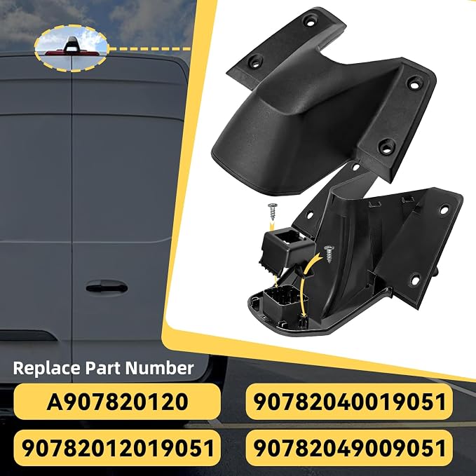 Rear Roof Camera Housing Fit for 2018-2023 Mercedes Benz Freightliner Sprinter 1500 2500 3500 Waterproof Backup Camera Housing #A907820120