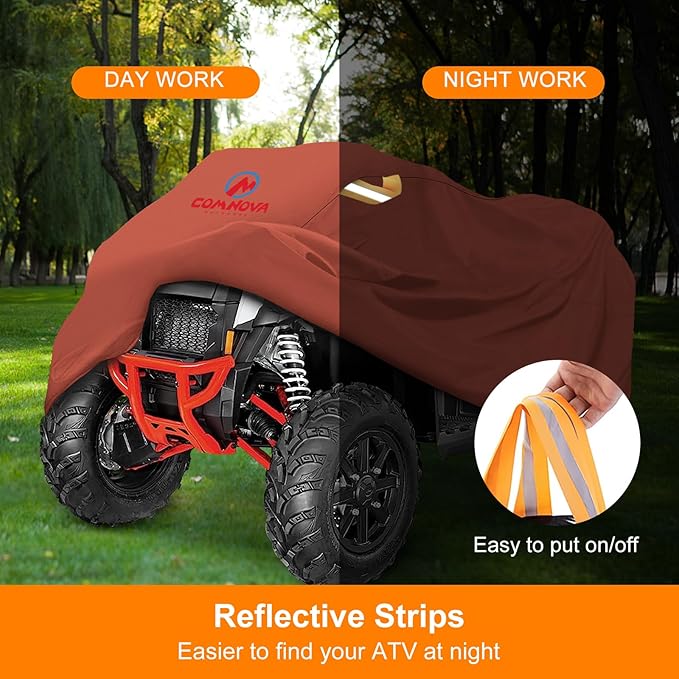 Comnova ATV Cover for 4 Wheelers - 101 Inch ATV Covers 600D Waterproof & Heavy Duty, Outdoor Four Wheeler Quad Cover All Weather Large for Polaris, Kawasaki, Arctic Cat, Honda, Yamaha and More