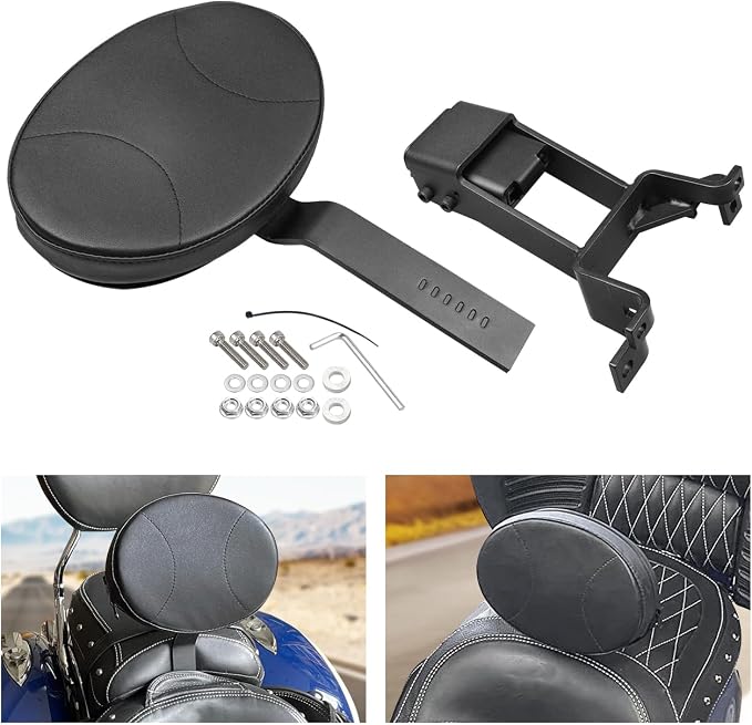 AUFER Front Driver Rider Plug-In Backrest Sissy Bar With Back Rest Pad Mounting Kit Compatible With For Chief Chieftain Classic Roadmaster Springfield 2014-2025 (Detachable,Adjustable)