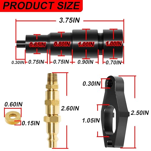 9007A 9007 Compression Test Adapter Fit for 24V Cummins 1998-1/2 to Current 5.9 6.7 Liter Diesel (Used with J-6692-B Compression Test Gauge)
