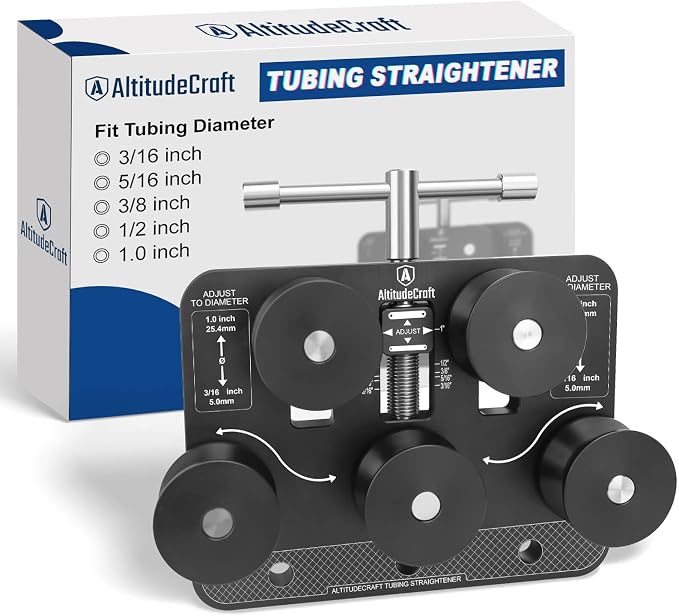 Combo – Thread Checker with SUS304 Bolts & 6061 Aluminum Base + Tubing Straightener for 3/16"–1.0" Brake, Fuel, Aluminum & Copper Lines