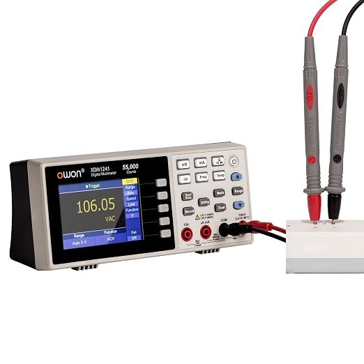 OWON XDM1241 Bench Digital Multimeter, True RMS Desktop Meter for Workbench, Lab, and Electronics Testing, Data Logging, Dual Display, SCPI